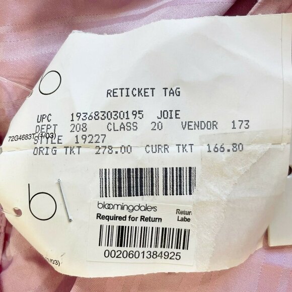 Joie Light Purple Cadmar Illusion Chevron Blouse M - Picture 5 of 12